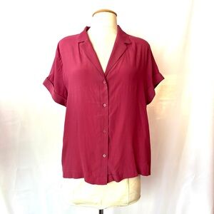 EUC Banana Republic Raspberry Button Down Camp Shirt